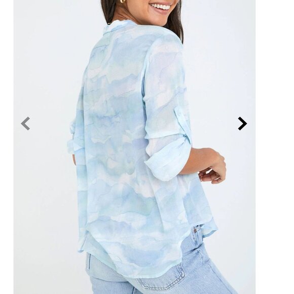 Revolve's Bella Dahl cloud button down blouse - Picture 3 of 6